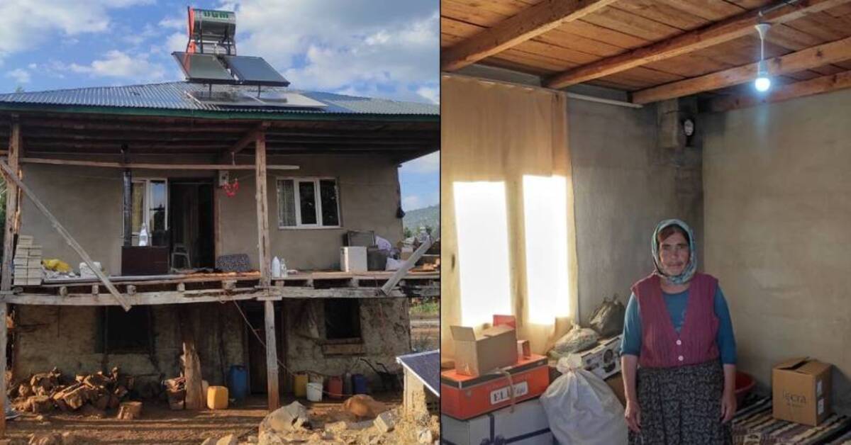Saimbeyli Belediyesi’nden yaşlı kadının evine güneş paneli desteği