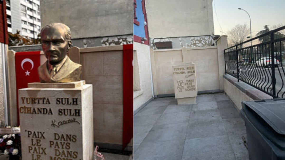 Fransa’nın başkenti Paris’te Atatürk büstüne saldırı